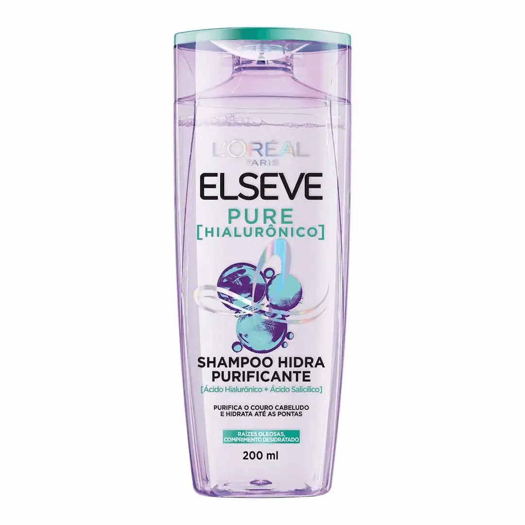 Shampoo Hidra Purificante Elseve Pure Hialurônico 200mL - Imagem 1